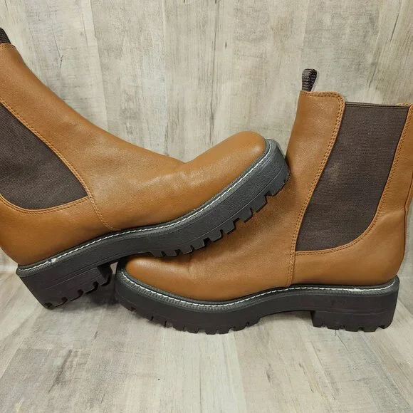 Sam Edelman Laguna Womans Size 9.5M Lug Sole Chelsea Leather Boots Booties - Picture 6 of 8
